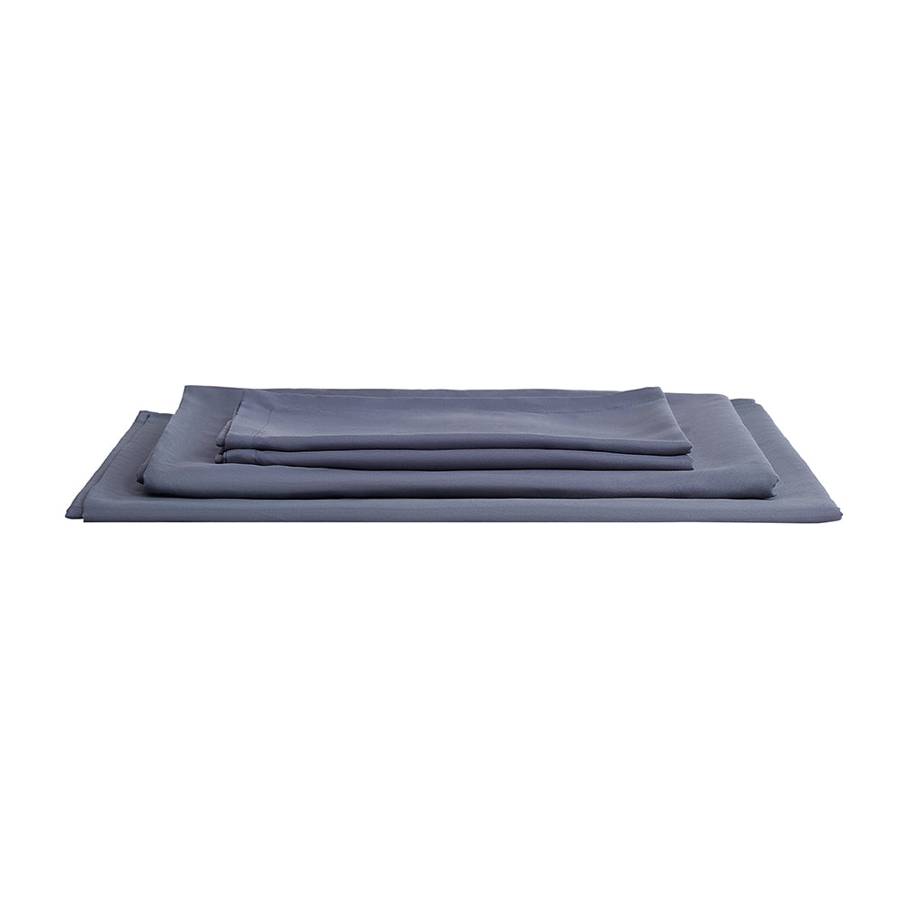 Silver Grey Polyester Bedding Sheet Set for Full Bed