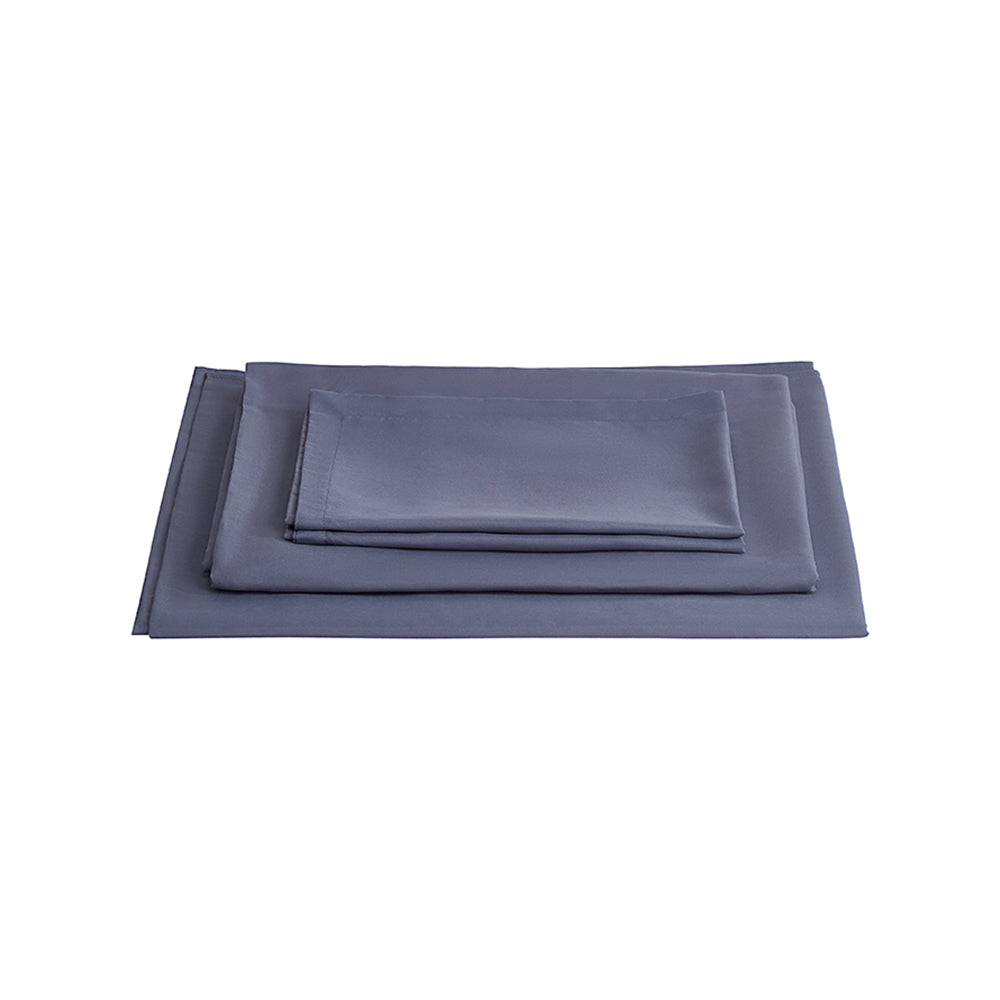 Silver Grey Polyester Bedding Sheet Set for Full Bed